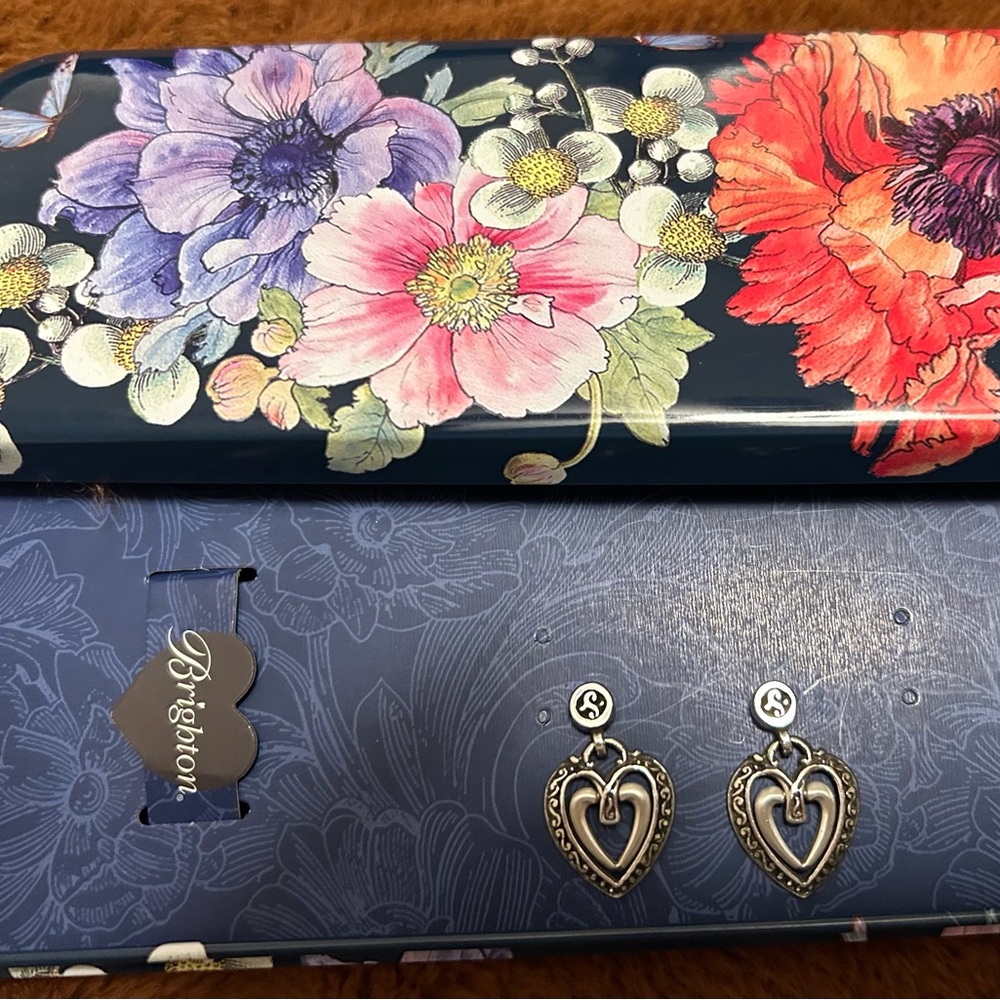 Brighton Silver Heart Drop Earrings